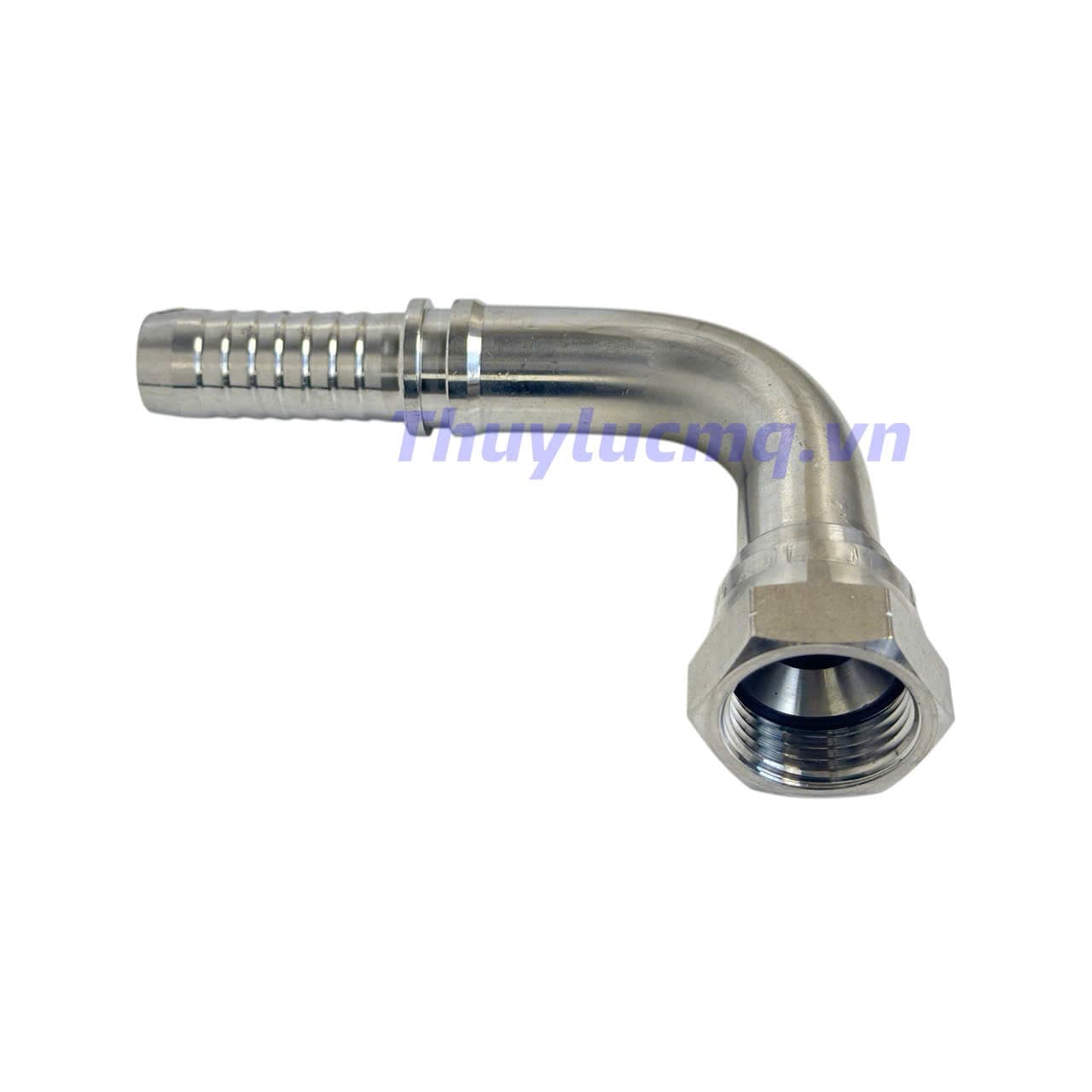 Đầu bấm ống thủy lực cong 90° inox 304, hệ ren JIC